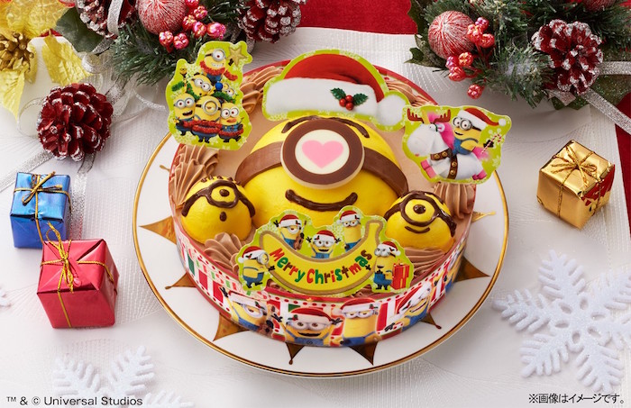 限定デザインのお皿もついてくる!ミニオンのクリスマスケーキがキュート