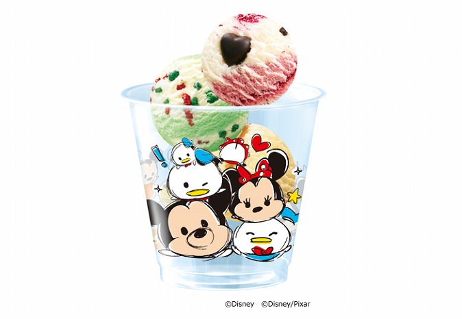 手描き風ツムツムキャラが可愛い♡サーティワンでオリジナルカップが期間限定登場